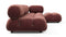 Bellini Sectional - Mario Bellini Sectional, Right Chaise, Maroon Velvet
