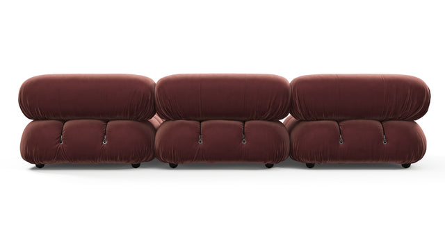Bellini Sectional - Mario Bellini Sectional, Right Chaise, Maroon Velvet