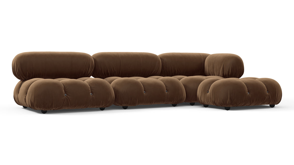 Bellini Sectional - Mario Bellini Sectional, Right Chaise, Mocha Velvet