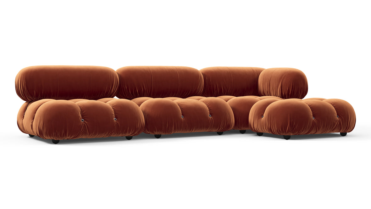Bellini Sectional - Mario Bellini Sectional, Right Chaise, Spice Velvet