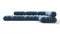 Bellini Sectional - Mario Bellini Sectional, Right Corner, Aegean Blue Velvet
