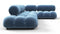 Bellini Sectional - Mario Bellini Sectional, Right Corner, Aegean Blue Velvet