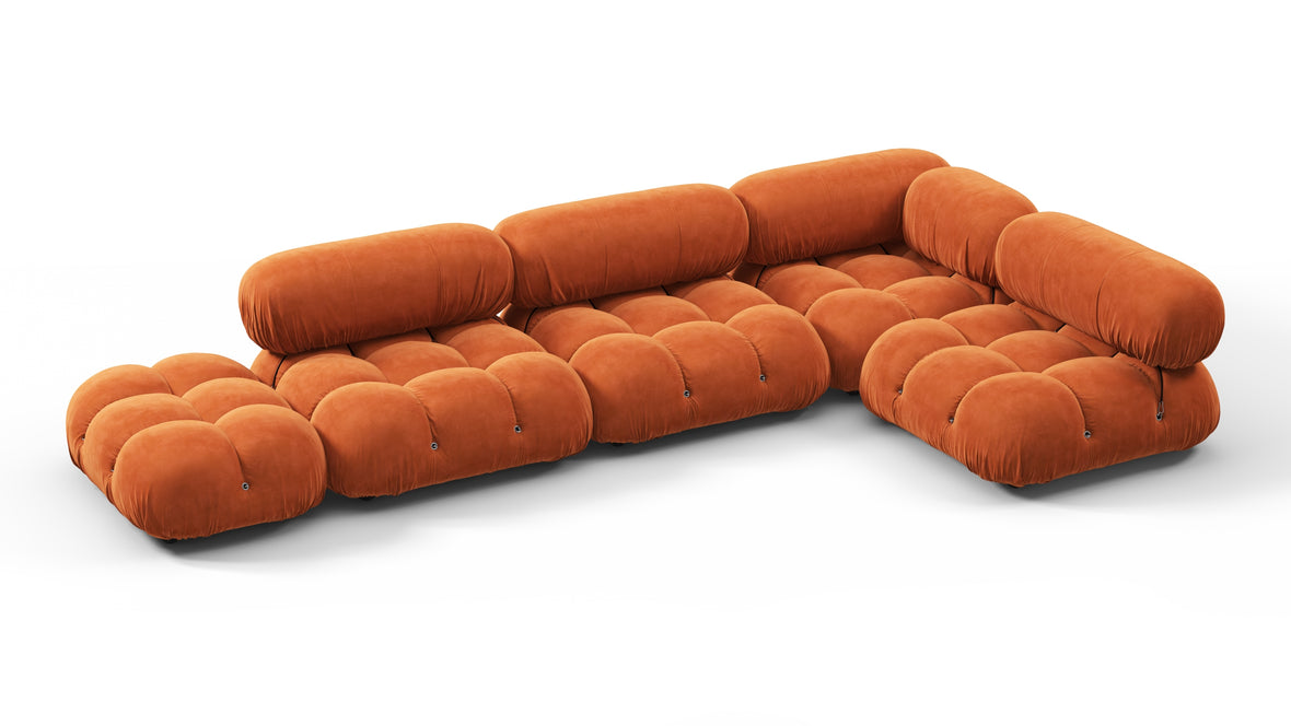 Bellini Sectional - Mario Bellini Sectional, Right Corner, Apricot Velvet