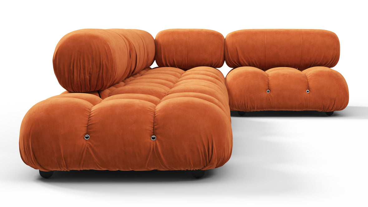 Bellini Sectional - Mario Bellini Sectional, Right Corner, Apricot Velvet