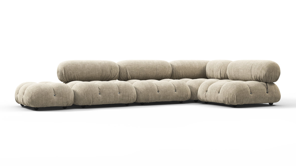 Bellini Sectional - Mario Bellini Sectional, Right Corner, Beige Gray Chenille