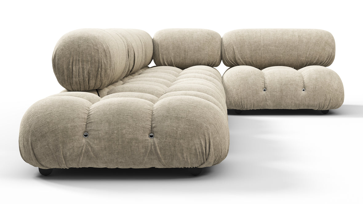 Bellini Sectional - Mario Bellini Sectional, Right Corner, Beige Gray Chenille