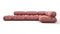 Bellini Sectional - Mario Bellini Sectional, Right Corner, Blush Pink Velvet