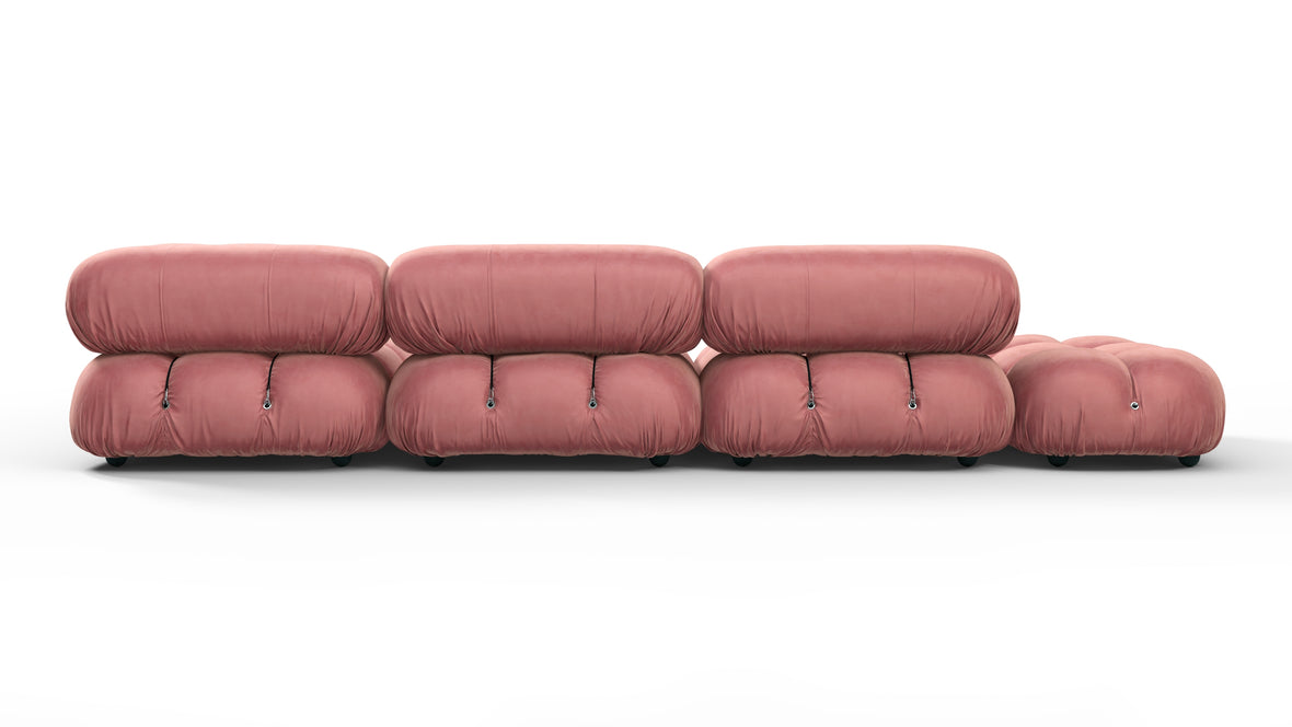 Bellini Sectional - Mario Bellini Sectional, Right Corner, Blush Pink Velvet