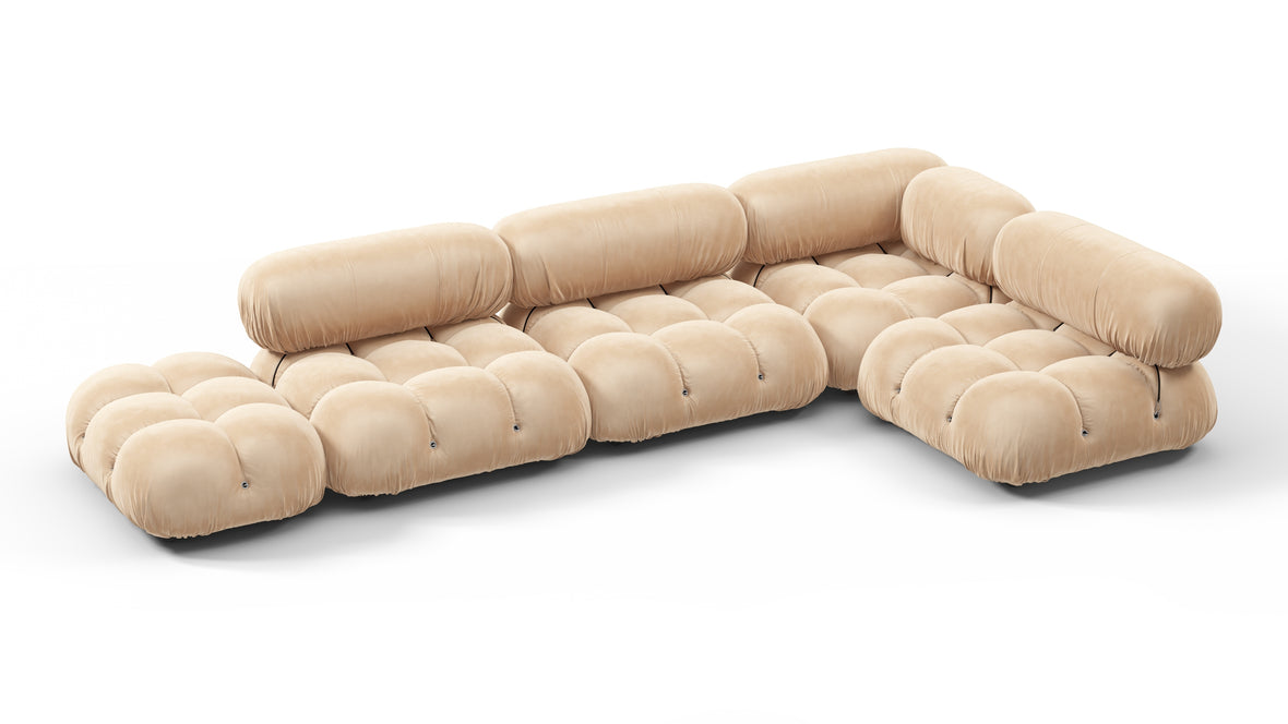 Bellini Sectional - Mario Bellini Sectional, Right Corner, Ecru Velvet