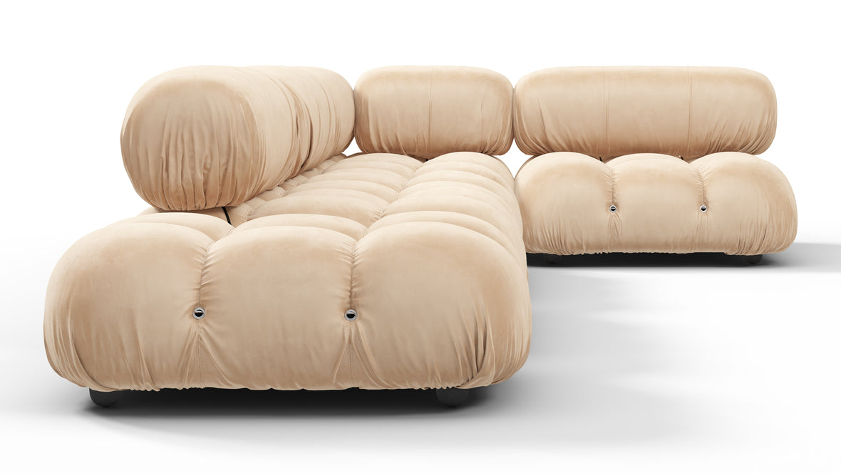 Bellini Sectional - Mario Bellini Sectional, Right Corner, Ecru Velvet
