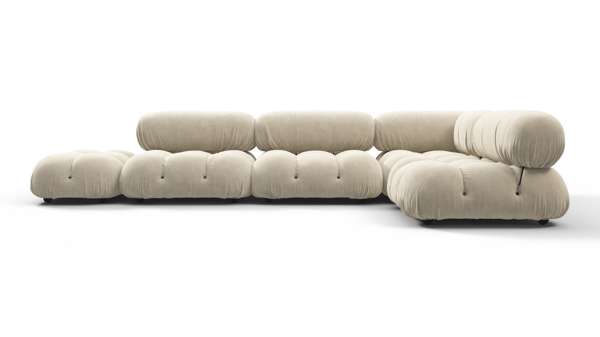 Bellini Sectional - Mario Bellini Sectional, Right Corner, Eggshell Vegan Suede