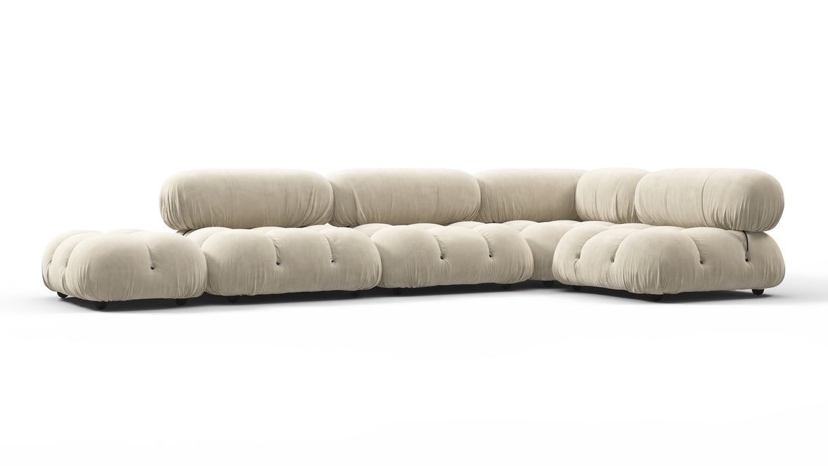 Bellini Sectional - Mario Bellini Sectional, Right Corner, Eggshell Vegan Suede