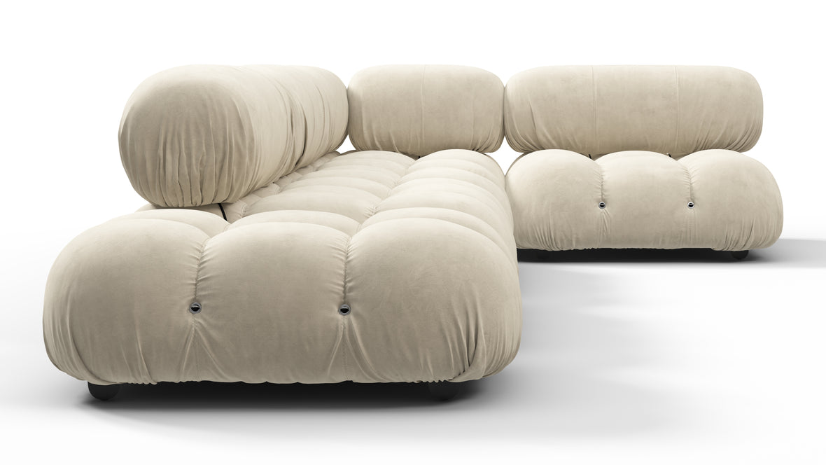 Bellini Sectional - Mario Bellini Sectional, Right Corner, Eggshell Vegan Suede