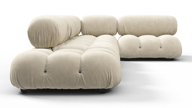 Bellini Sectional - Mario Bellini Sectional, Right Corner, Eggshell Vegan Suede
