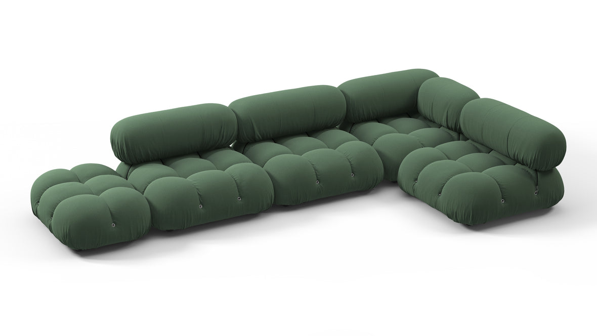Bellini Sectional - Mario Bellini Sectional, Right Corner, Evergreen Brushed Weave