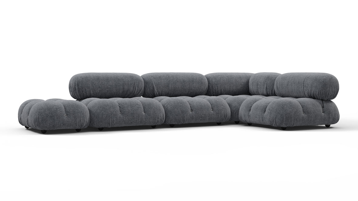 Bellini Sectional - Mario Bellini Sectional, Right Corner, Gray Boucle