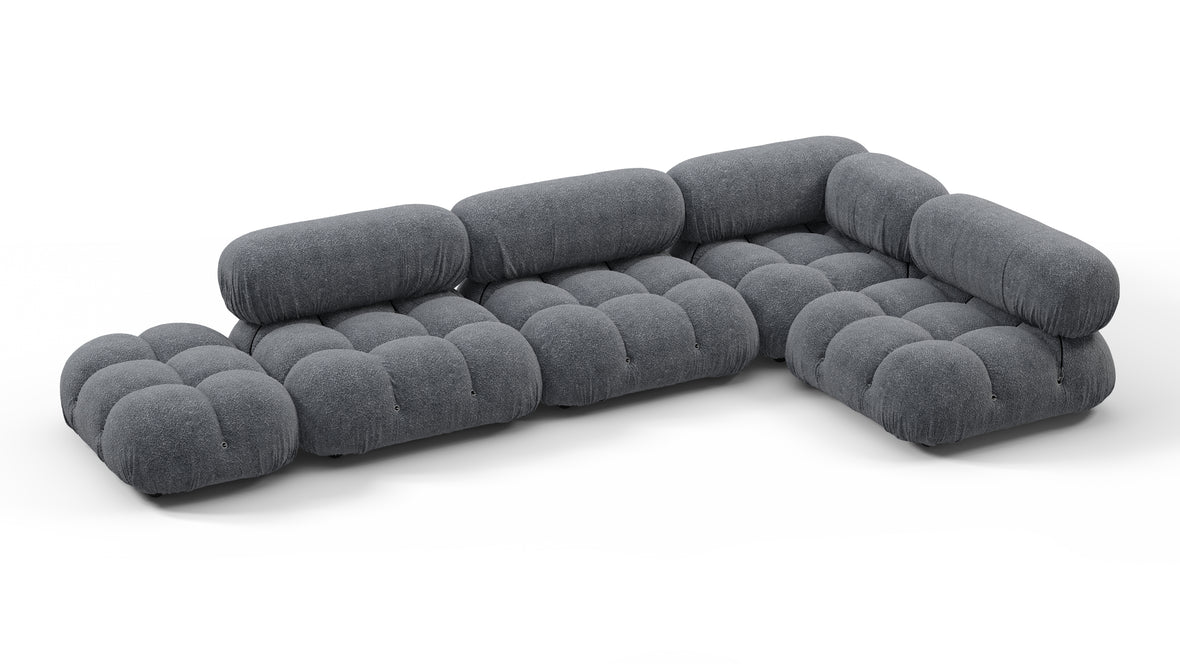 Bellini Sectional - Mario Bellini Sectional, Right Corner, Gray Boucle