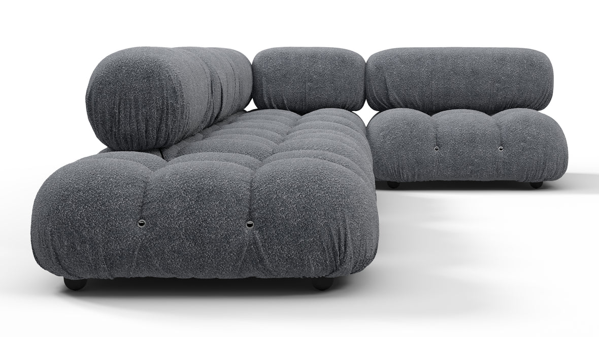 Bellini Sectional - Mario Bellini Sectional, Right Corner, Gray Boucle