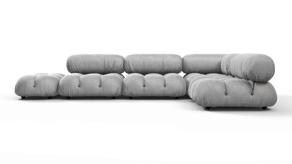 Bellini Sectional - Mario Bellini Sectional, Right Corner, Light Gray Velvet