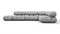 Bellini Sectional - Mario Bellini Sectional, Right Corner, Light Gray Velvet