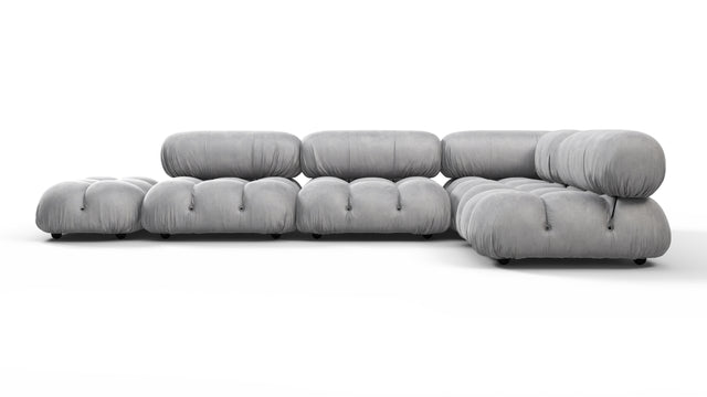 Bellini Sectional - Mario Bellini Sectional, Right Corner, Light Gray Velvet