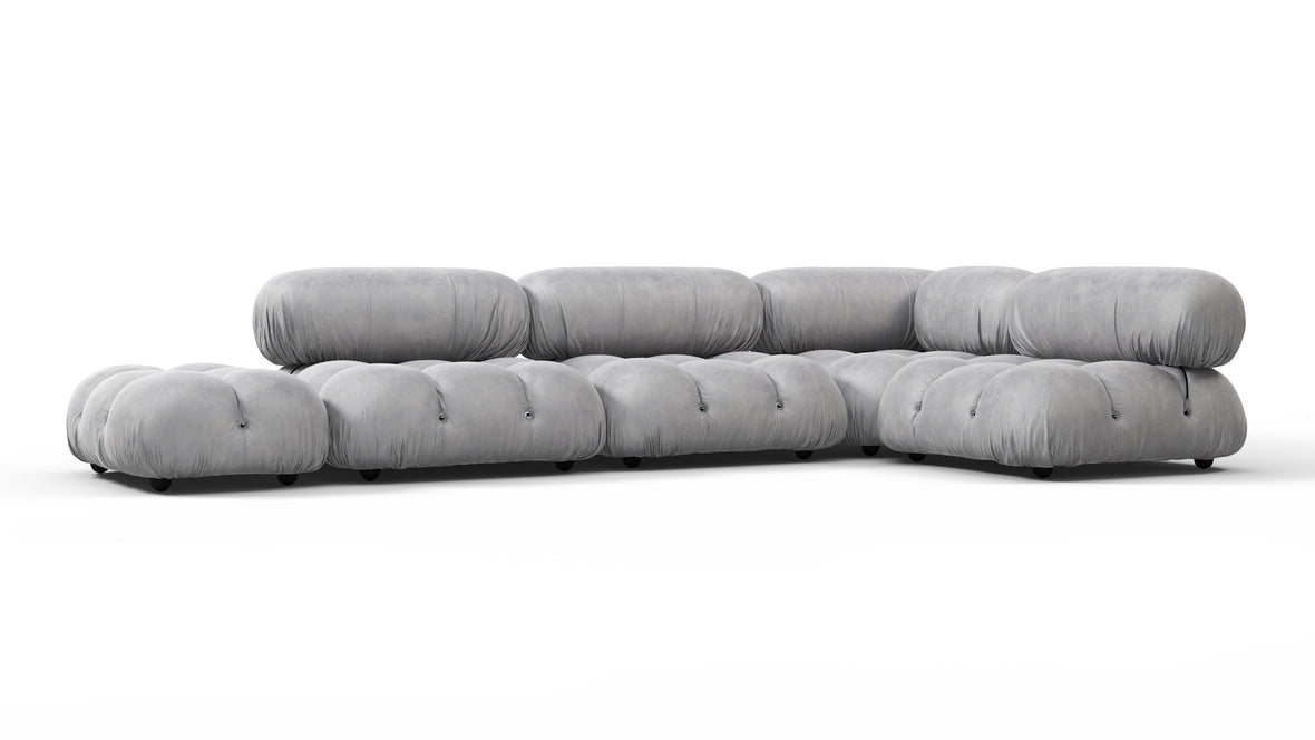 Bellini Sectional - Mario Bellini Sectional, Right Corner, Light Gray Velvet