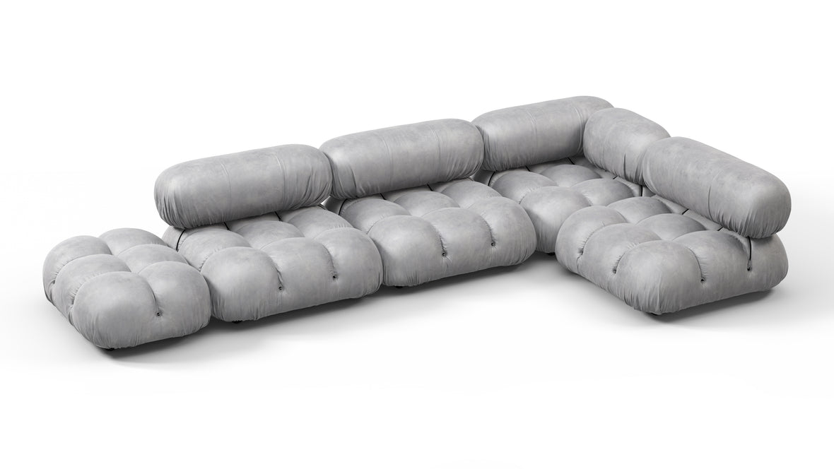 Bellini Sectional - Mario Bellini Sectional, Right Corner, Light Gray Velvet