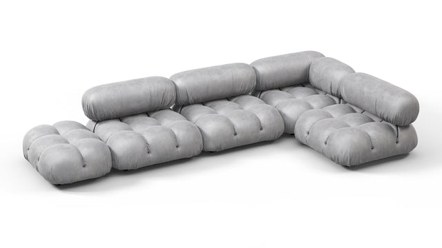 Bellini Sectional - Mario Bellini Sectional, Right Corner, Light Gray Velvet