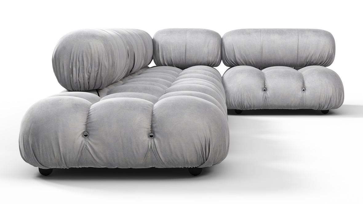 Bellini Sectional - Mario Bellini Sectional, Right Corner, Light Gray Velvet