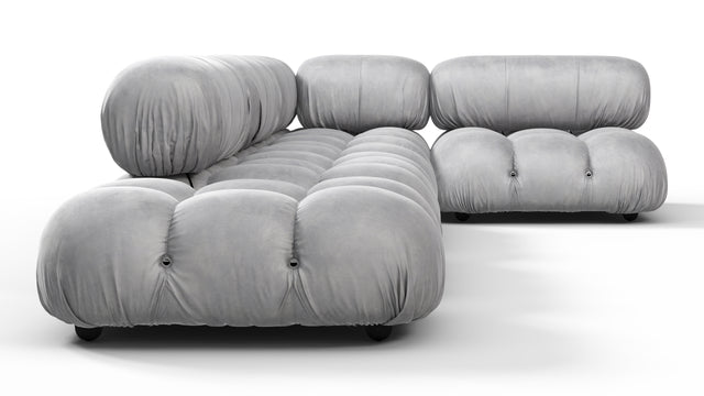 Bellini Sectional - Mario Bellini Sectional, Right Corner, Light Gray Velvet