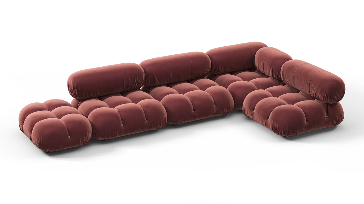 Bellini Sectional - Mario Bellini Sectional, Right Corner, Maroon Velvet