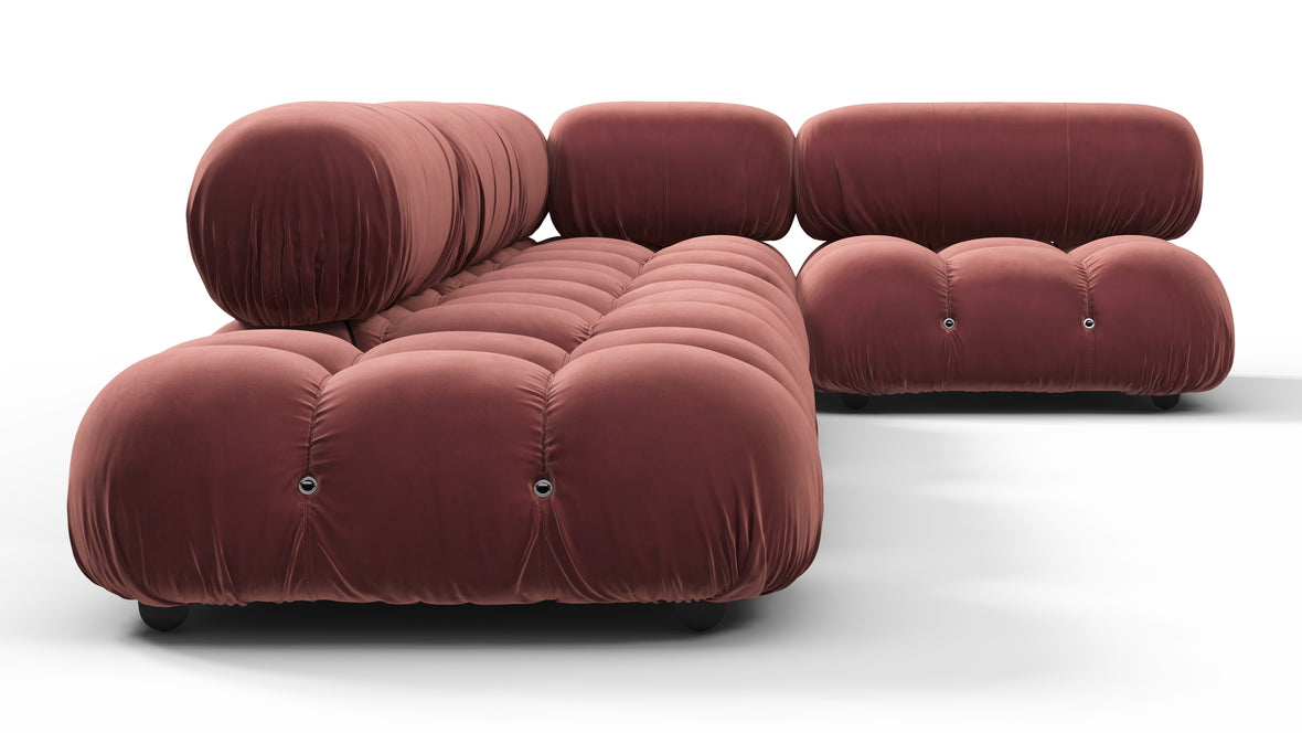 Bellini Sectional - Mario Bellini Sectional, Right Corner, Maroon Velvet