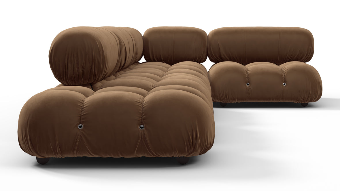 Bellini Sectional - Mario Bellini Sectional, Right Corner, Mocha Velvet
