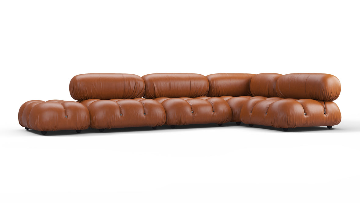 Bellini Sectional - Mario Bellini Sectional, Right Corner, Tan Premium Leather