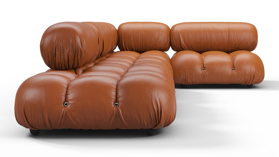 Bellini Sectional - Mario Bellini Sectional, Right Corner, Tan Premium Leather