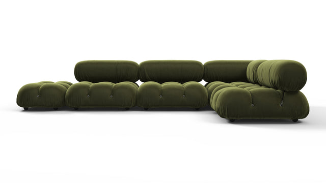 Bellini Sectional - Mario Bellini Sectional, Right Corner, Thyme Luxe Velvet