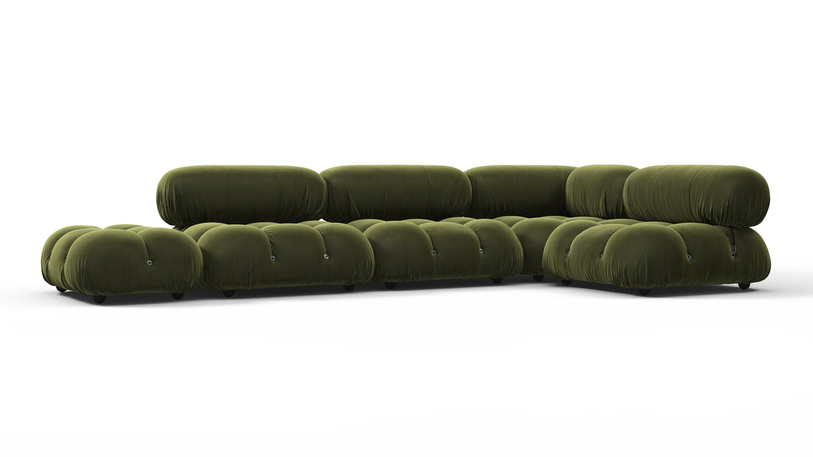 Bellini Sectional - Mario Bellini Sectional, Right Corner, Thyme Luxe Velvet
