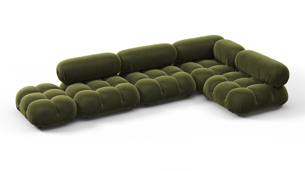 Bellini Sectional - Mario Bellini Sectional, Right Corner, Thyme Luxe Velvet