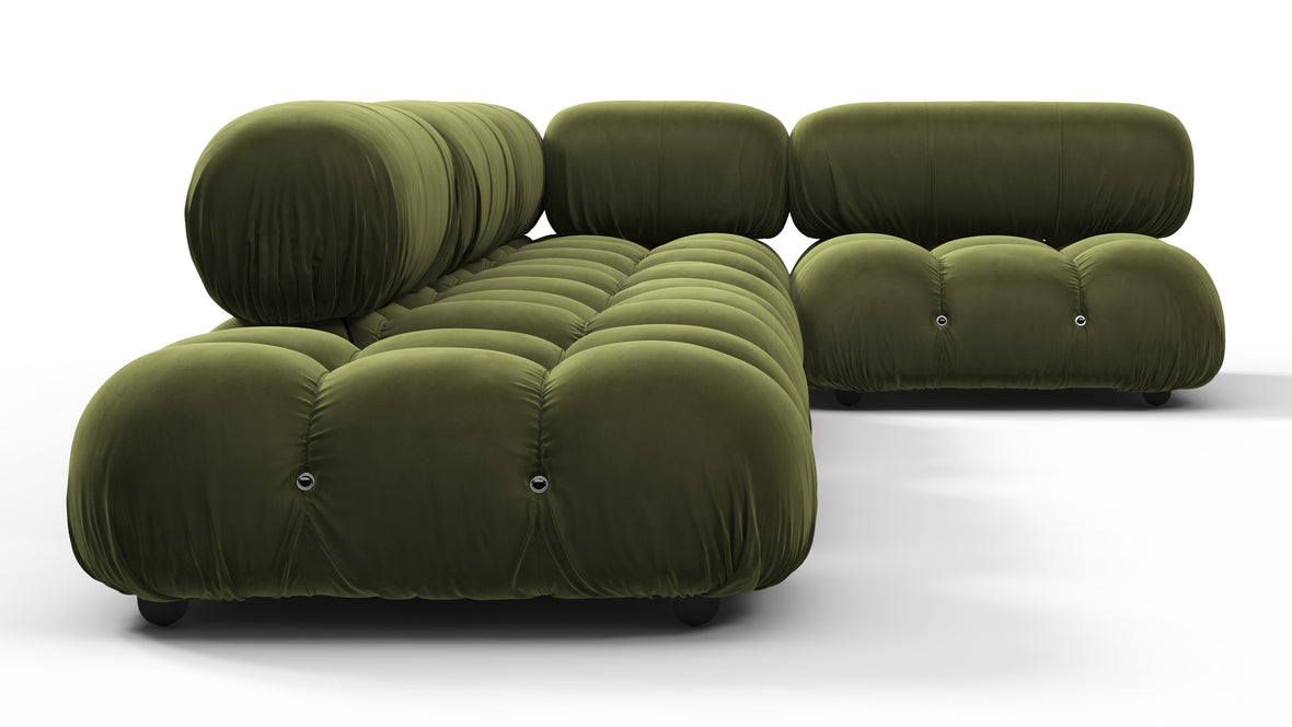 Bellini Sectional - Mario Bellini Sectional, Right Corner, Thyme Luxe Velvet