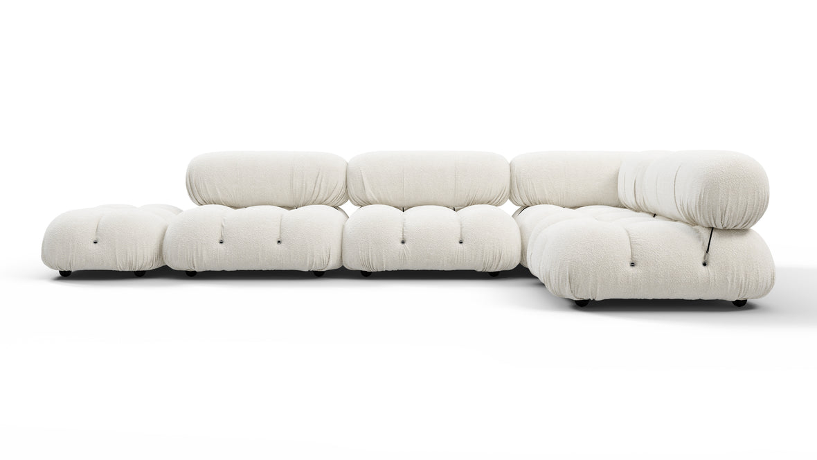 Bellini Sectional - Mario Bellini Sectional, Right Corner, White Boucle