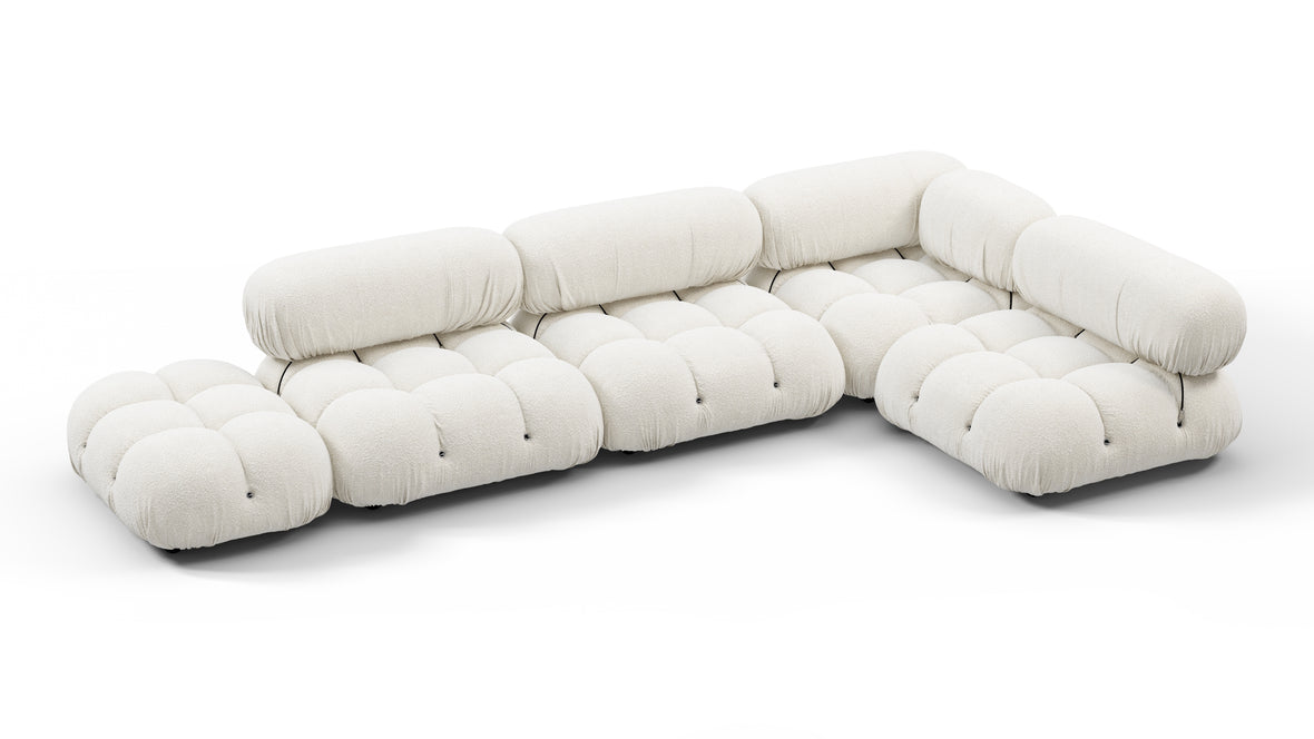 Bellini Sectional - Mario Bellini Sectional, Right Corner, White Boucle