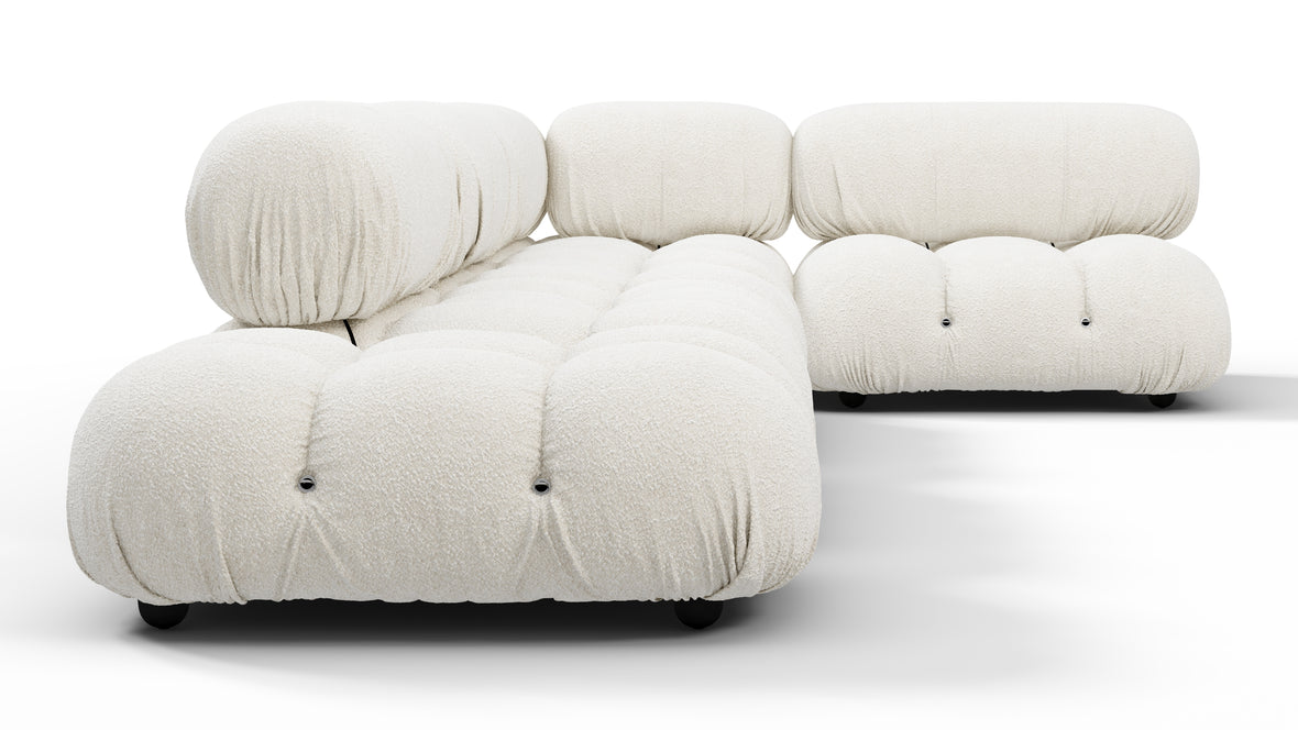 Bellini Sectional - Mario Bellini Sectional, Right Corner, White Boucle