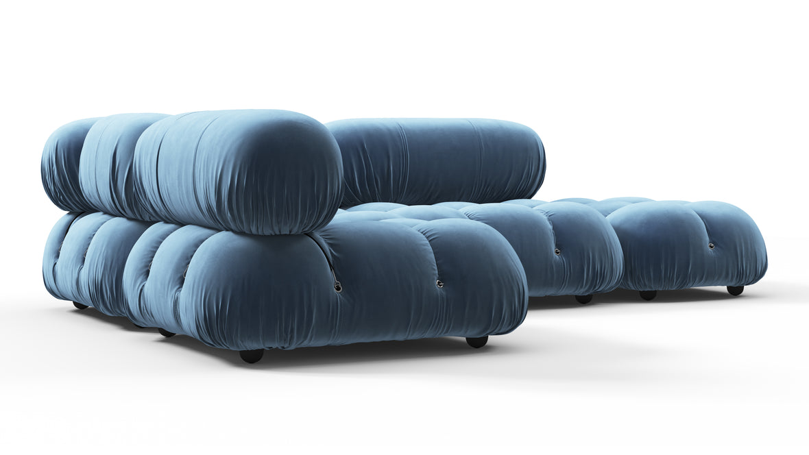 Bellini Sectional - Mario Bellini Sectional, Small Left Corner, Aegean Blue Velvet