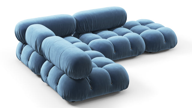 Bellini Sectional - Mario Bellini Sectional, Small Left Corner, Aegean Blue Velvet