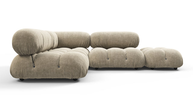 Bellini Sectional - Mario Bellini Sectional, Small Left Corner, Beige Gray Chenille