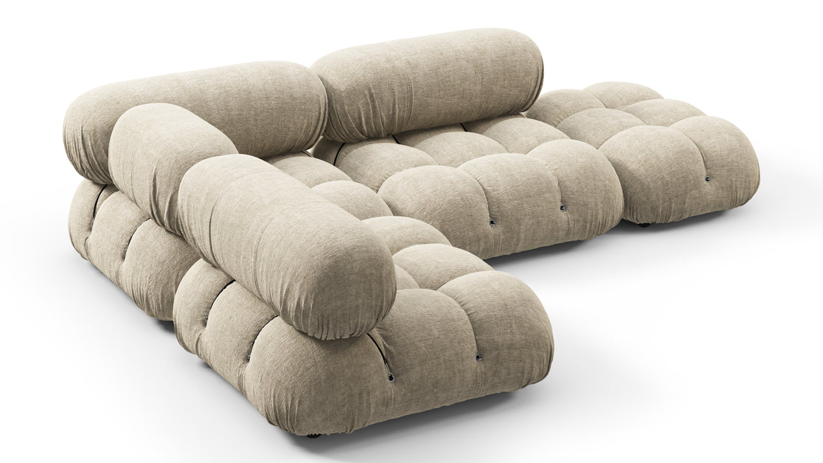 Bellini Sectional - Mario Bellini Sectional, Small Left Corner, Beige Gray Chenille