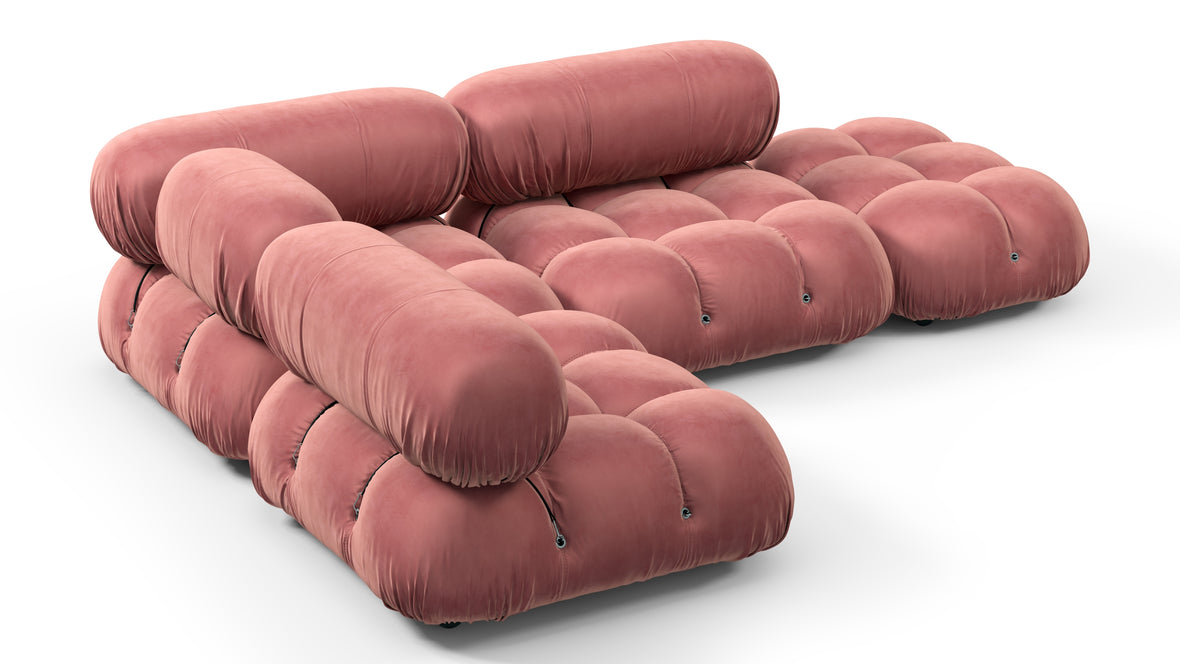 Bellini Sectional - Mario Bellini Sectional, Small Left Corner, Blush Pink Velvet