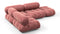 Bellini Sectional - Mario Bellini Sectional, Small Left Corner, Blush Pink Velvet