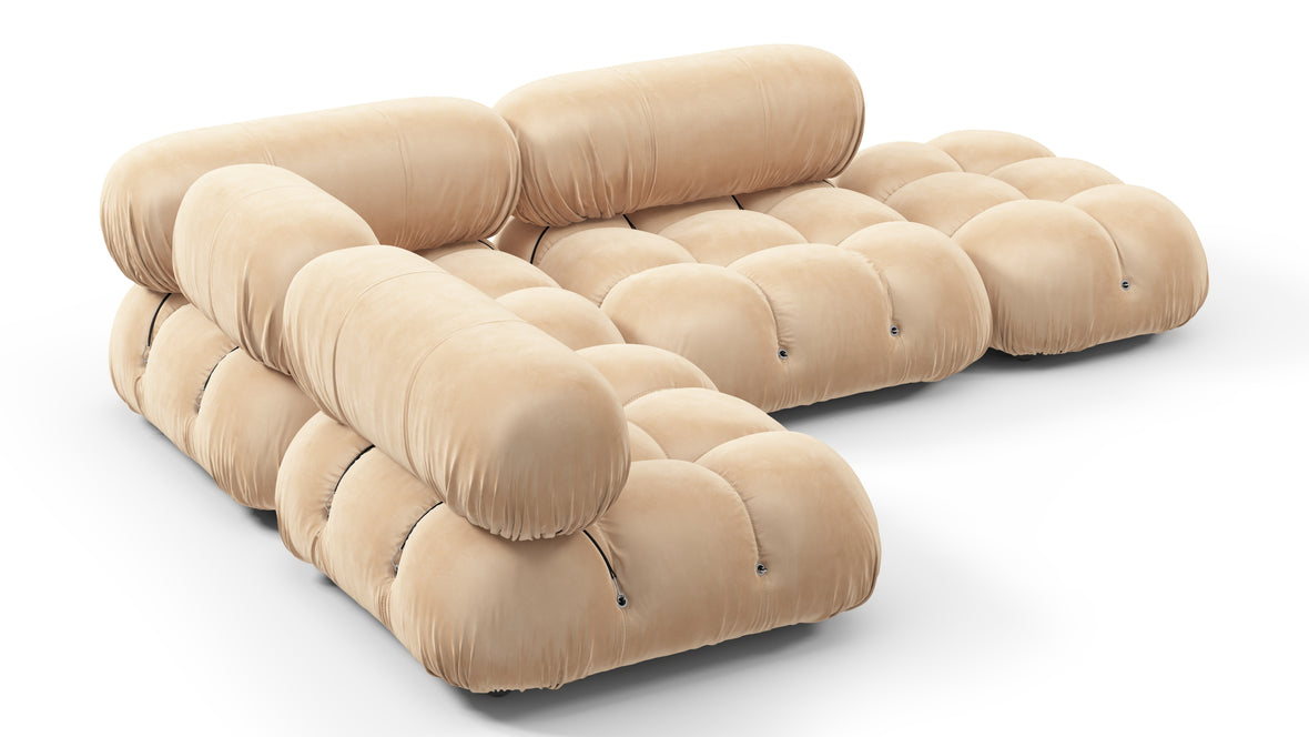 Bellini Sectional - Mario Bellini Sectional, Small Left Corner, Ecru Velvet