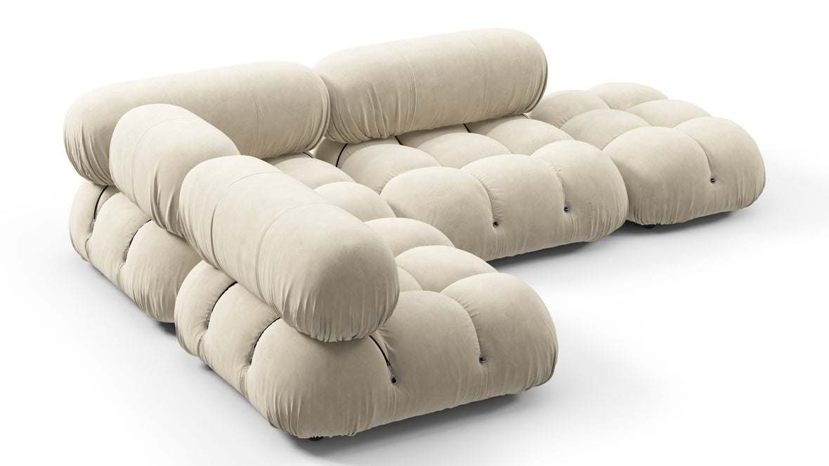 Bellini Sectional - Mario Bellini Sectional, Small Left Corner, Eggshell Vegan Suede